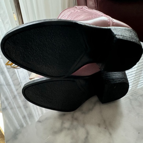 New Smoky Mountain Pink Cowgirl Boots Metal Toes - Picture 3 of 4